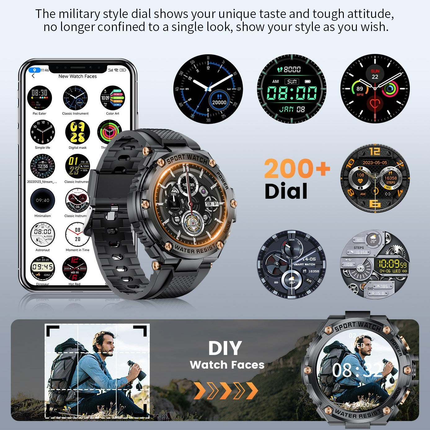 Large Screen Disc Smart Watch For Men